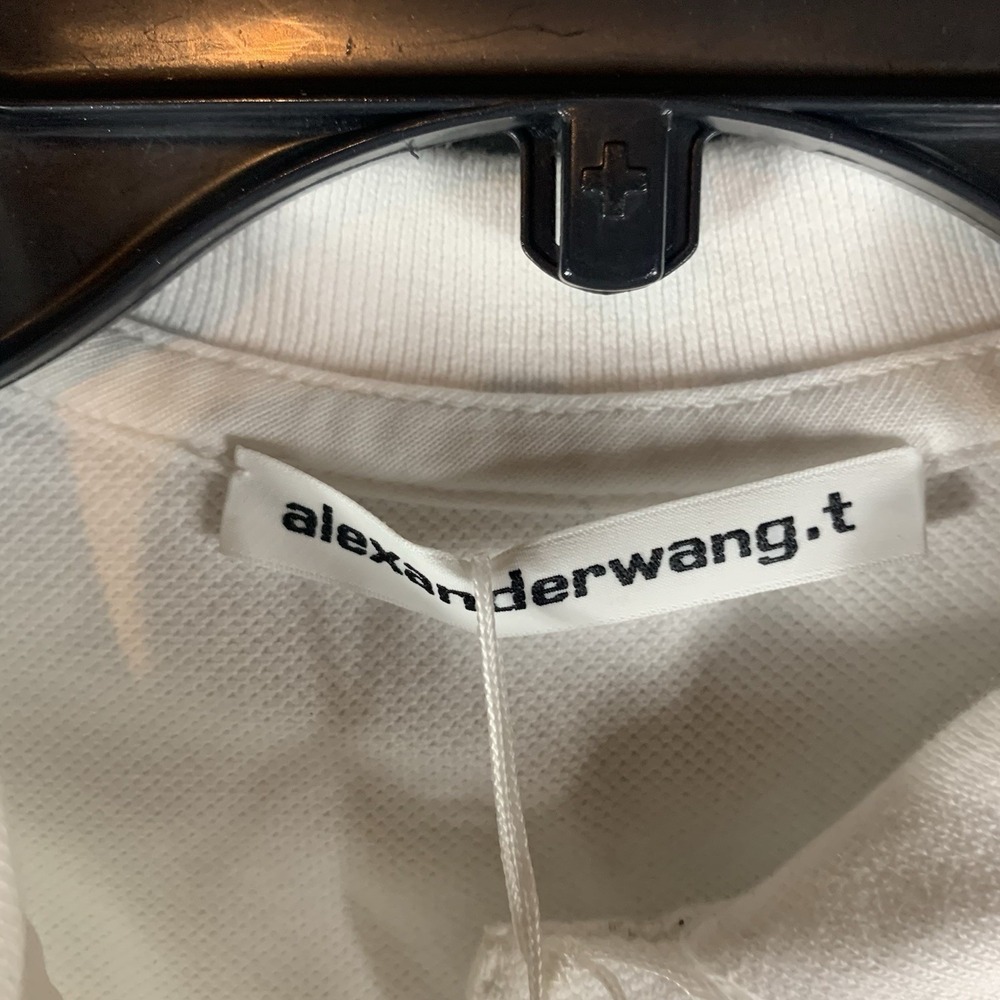 Alexander Wang Women's Deconstructed Polo Cardigan White XS Preppy Classic NWT - Picture 7 of 11